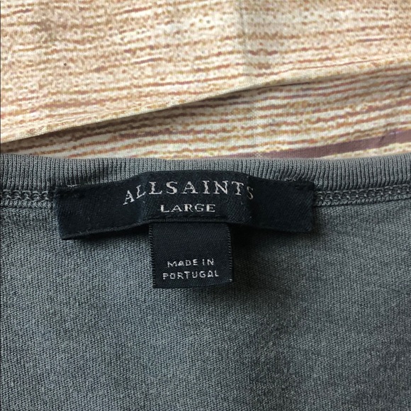 All Saints Vintage Charcoal V-Neck Tee 💚 - Picture 2 of 8